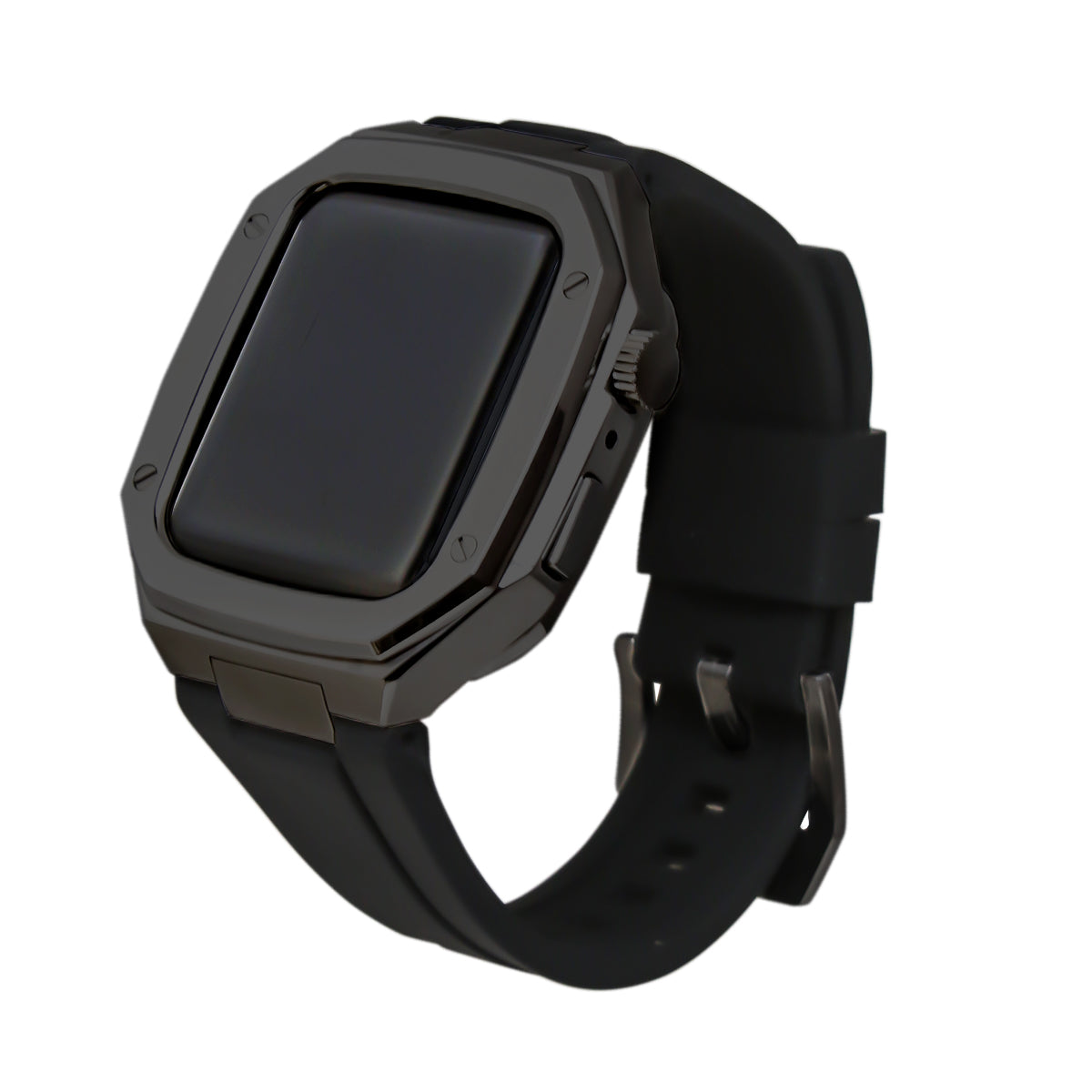 Apple watch バンド 45mm ステンレス&ラバー ab-wc007