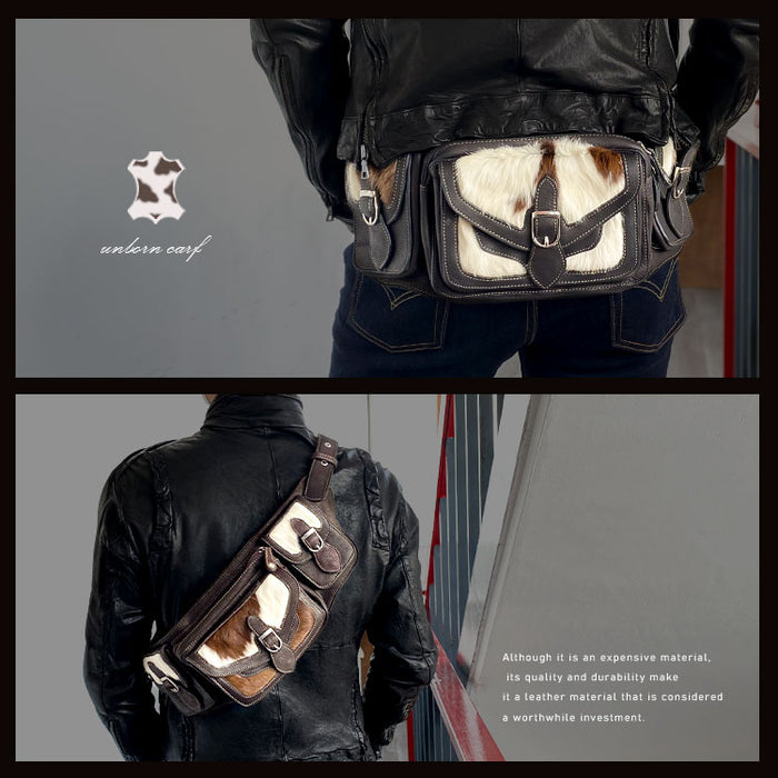 ヴィンテージ 本革レザー　ハラコ　クラフトバッグ　ショルダー バッグ　斜め掛け ヴィンテージ 本革レザー ハラコ クラフトバッグ ショルダー バッグ