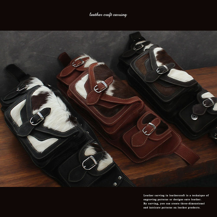 バッグ ボディバッグ メンズ 本革 ハラコ レザー 大容量 ブランド