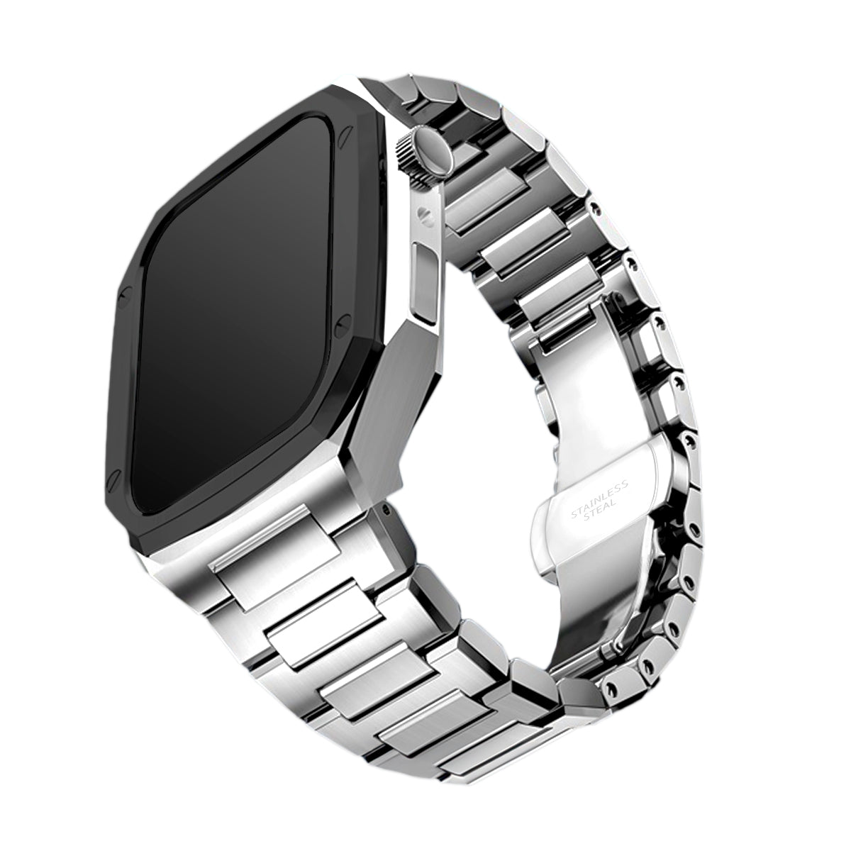 Apple watch バンド 45mm オールステンレス ab-wc006