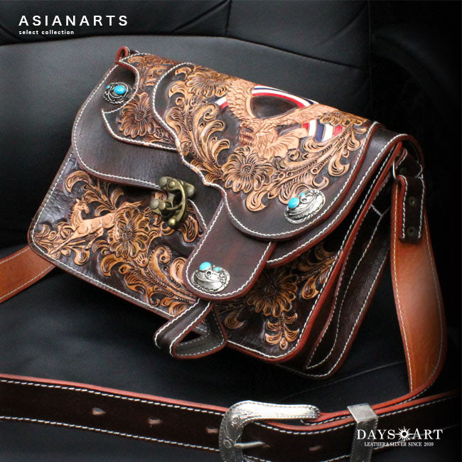 DAYSART 本革 カービングショルダーバッグ lb136