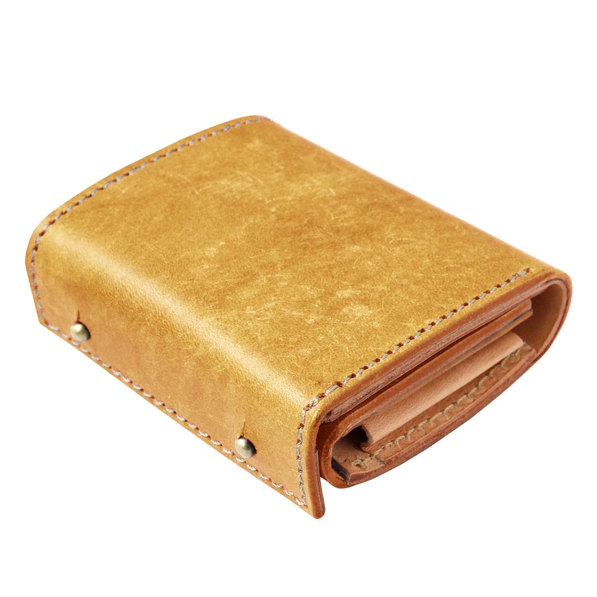 DAYSART 本革 BOX型 ウォレット コンパクト財布 2つ折り イタリアン