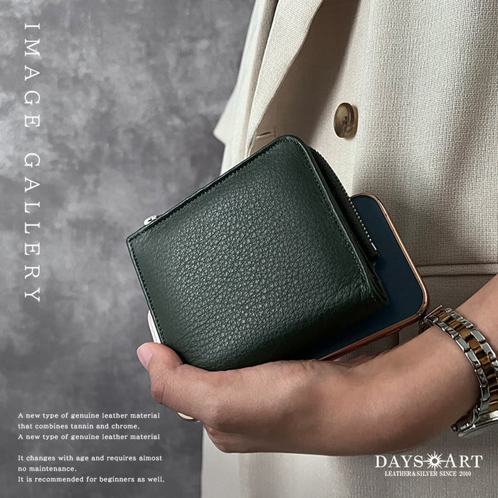 DAYSART 本革 L字ファスナー 2つ折り財布 小さいお財布 ミニマル