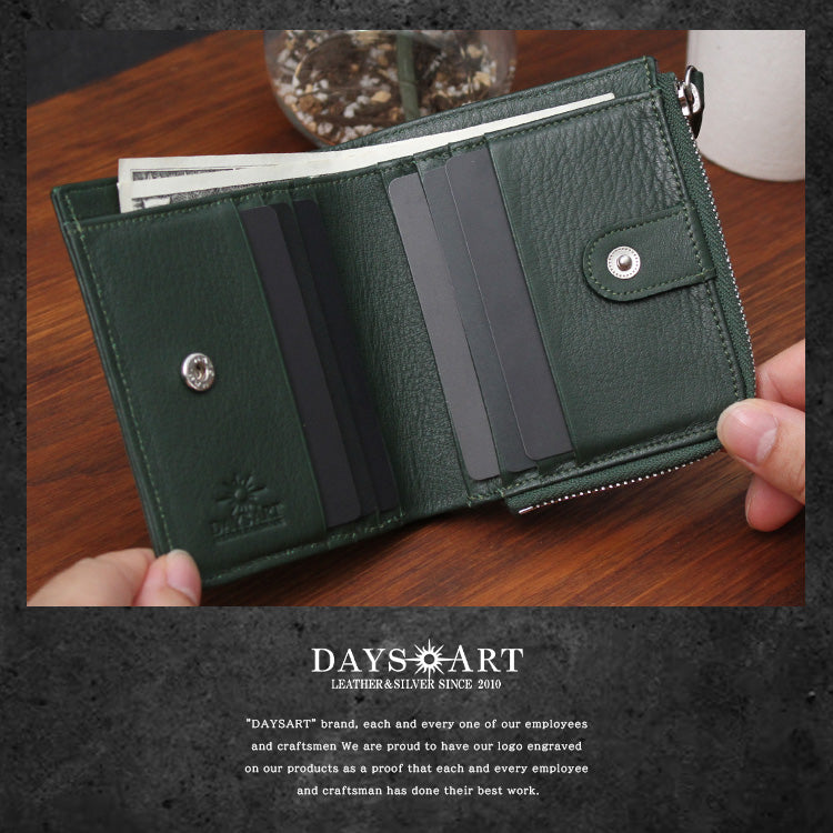 DAYSART 本革 L字ファスナー ２つ折り財布 lw239
