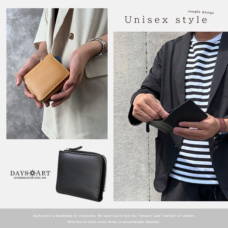 DAYSART 本革 L字ファスナー ２つ折り財布 lw239