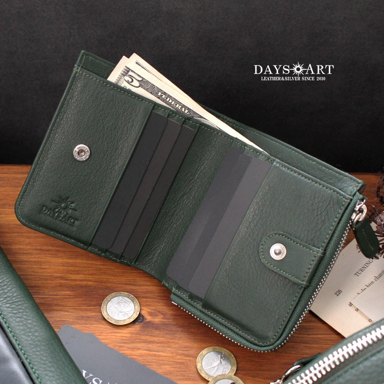 DAYSART 本革 L字ファスナー ２つ折り財布 lw239